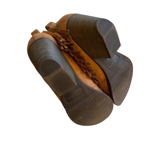 Coconuts womens short boots western boho genuine suede size 8 tassles - Picture 5 of 7